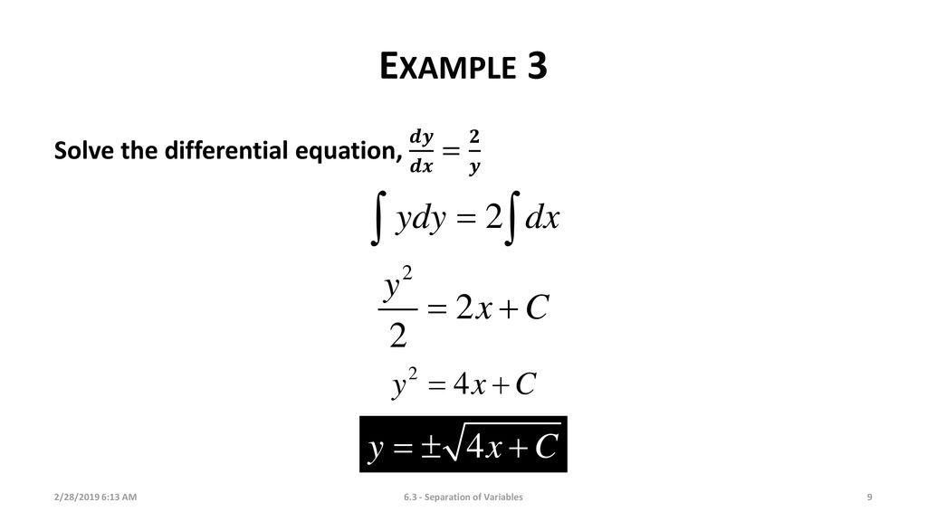 Separation Of Variables Ppt Download