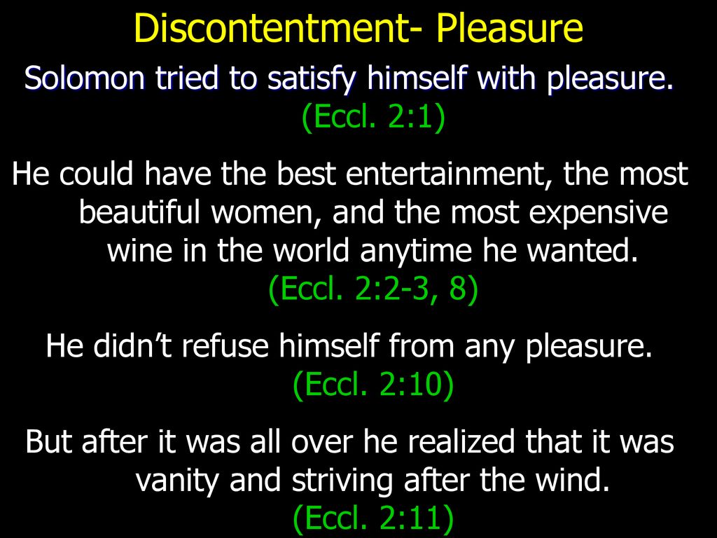 Discontentment- Pleasure
