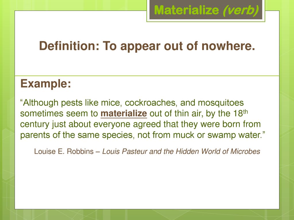 materialize definition