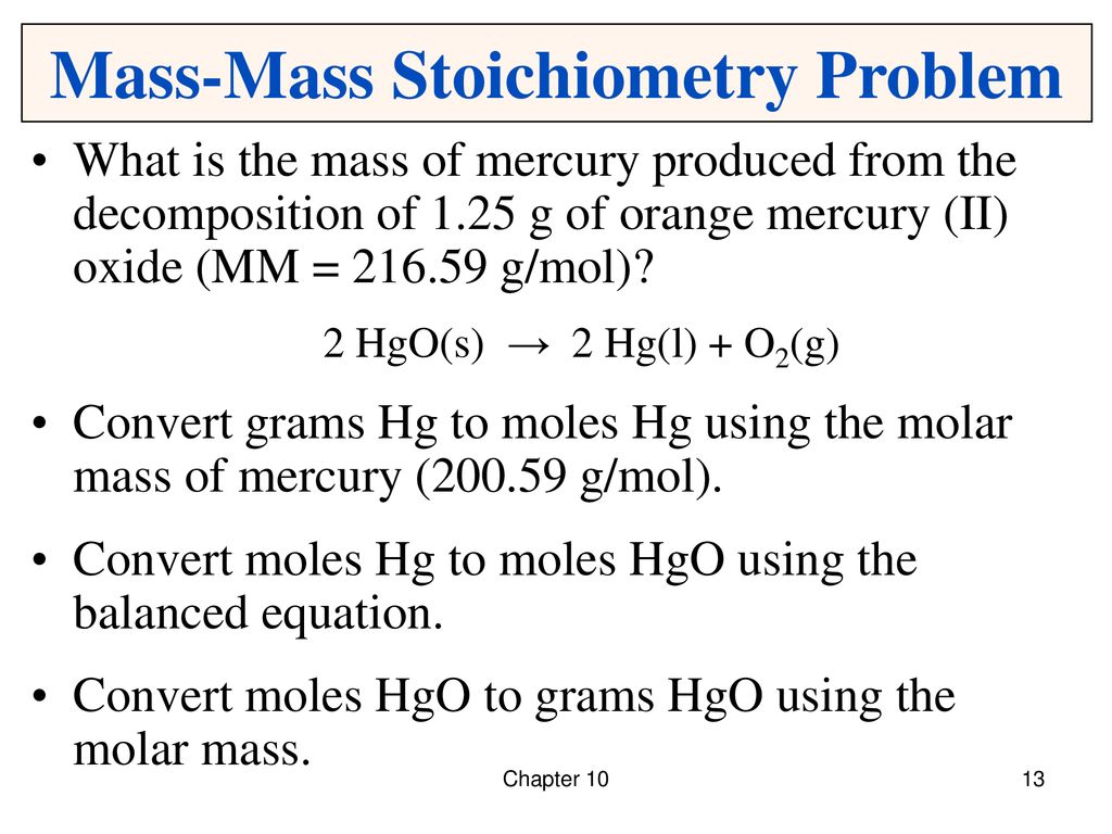 Mass-Mass Stoichiometry Problem