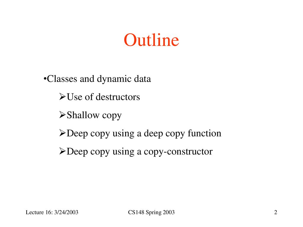 CS148 Introduction to Programming II - ppt download
