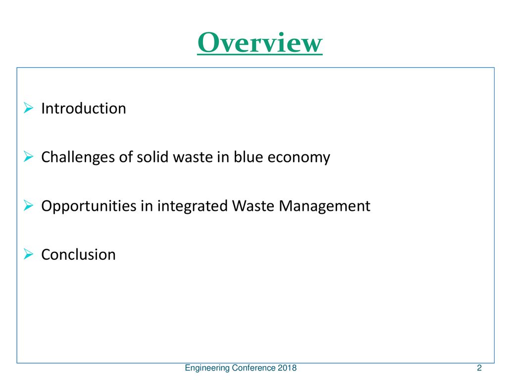 Challenges and Opportunities in Waste Management in a Blue Economy
