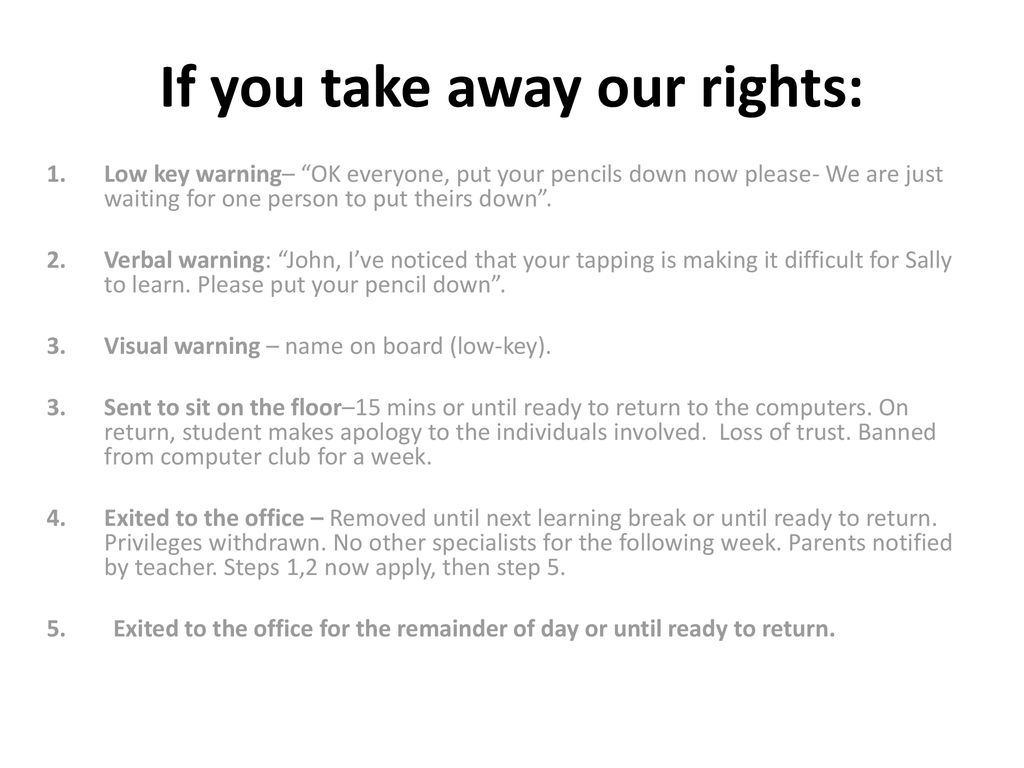If you take away our rights: