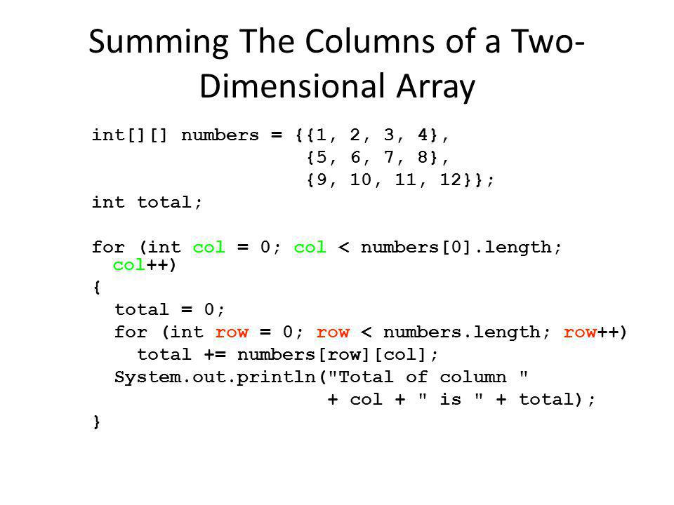 How to find out the size of a two dimensional java array Programmer Help