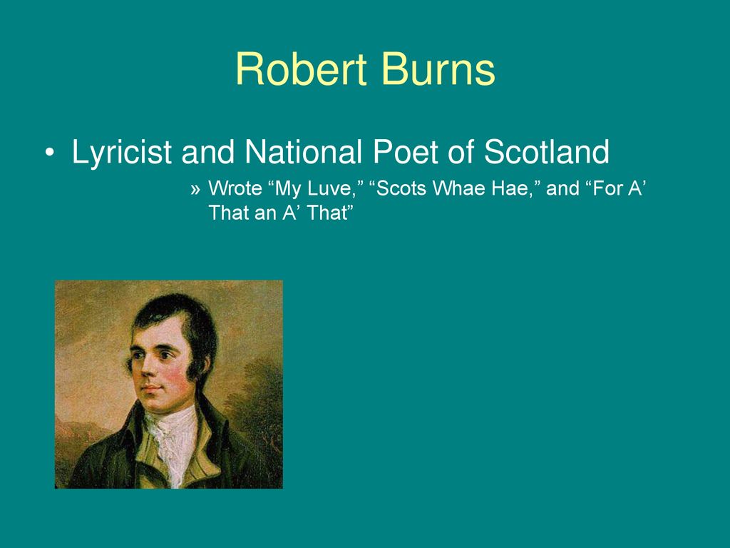 Robert Burns Lyricist and National Poet of Scotland