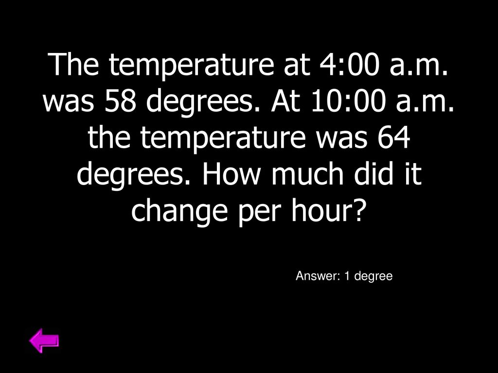 The temperature at 4:00 a. m. was 58 degrees. At 10:00 a. m