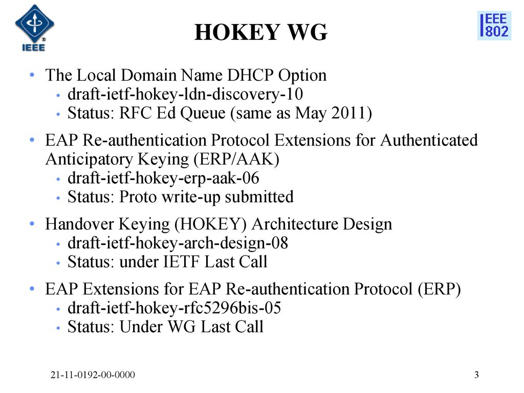 HOKEY WG The Local Domain Name DHCP Option