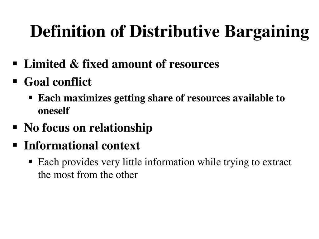 distributive bargaining