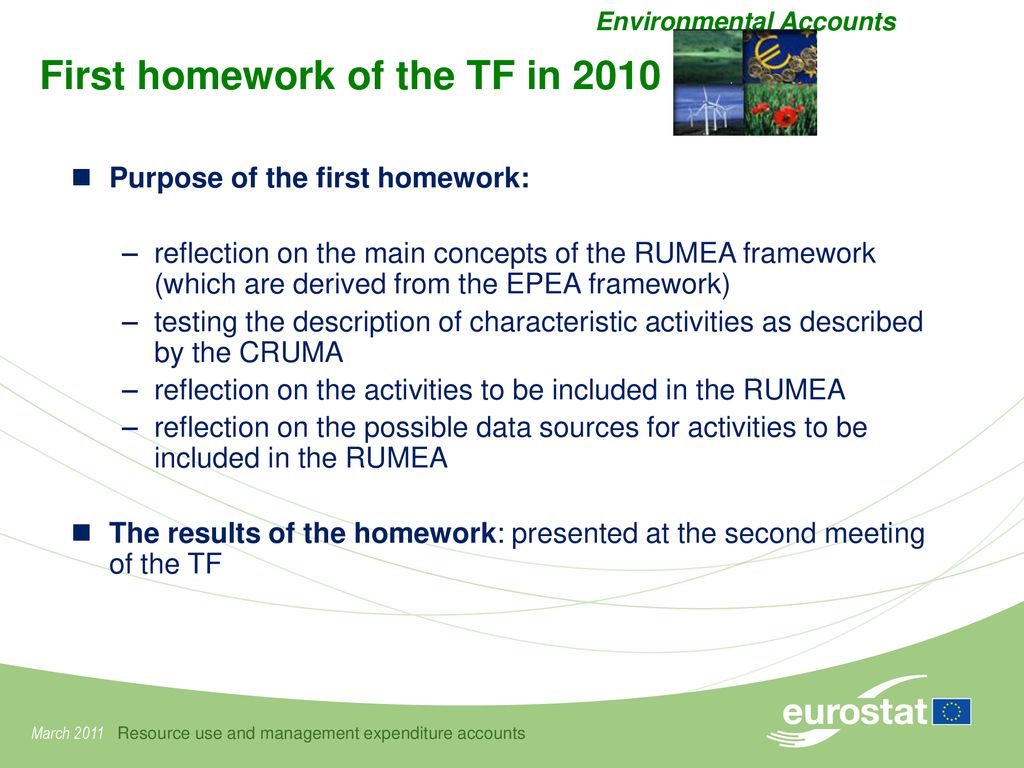 First homework of the TF in 2010