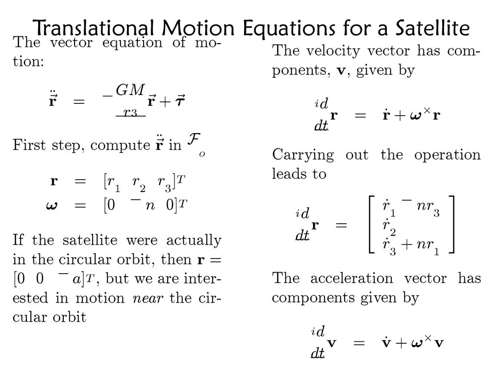Spacecraft Translational Motion Ppt Download