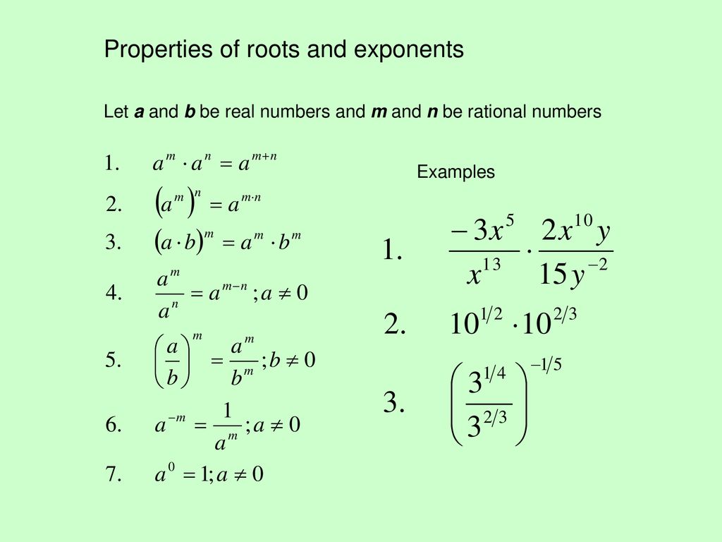 30 = 30 Properties of Exponents Exponent Exponential Form Decimal