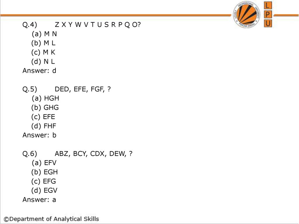 Series Completion Practice Questions Ppt Download