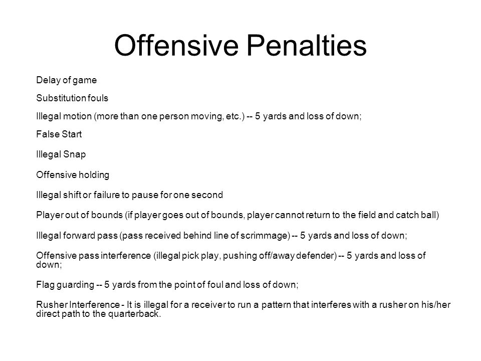 Offensive Penalties