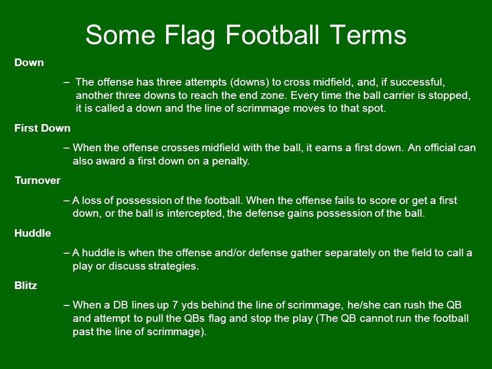 Some Flag Football Terms