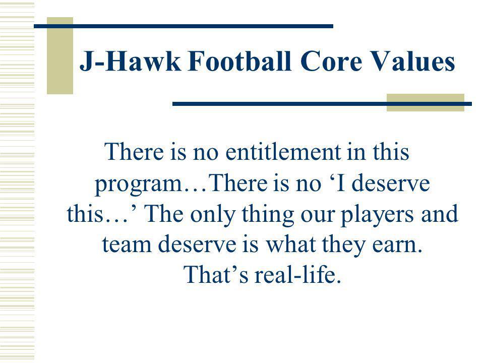 J-Hawk Football Core Values