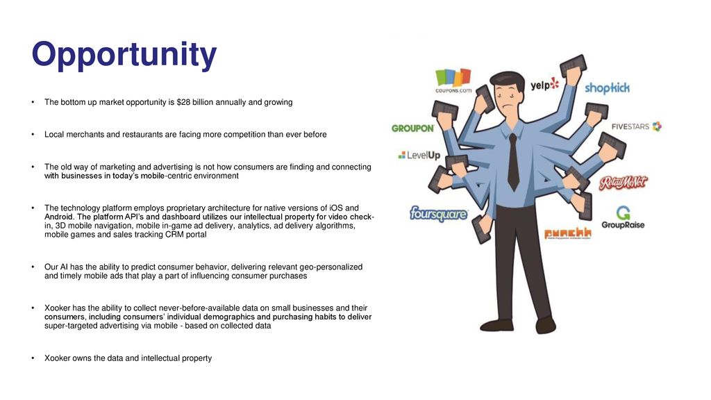 Opportunity The bottom up market opportunity is $28 billion annually and growing.
