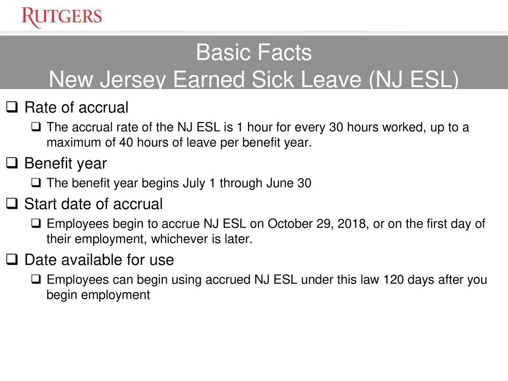 New jersey earned sick leave for timekeepers and approvers ppt download