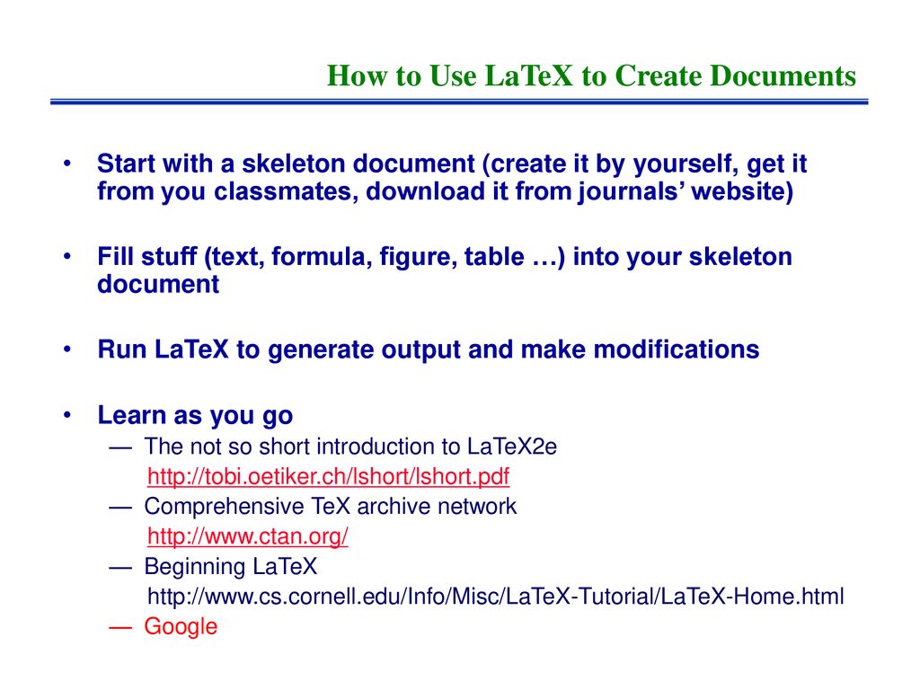 A Very Short Introduction to LaTeX - ppt download
