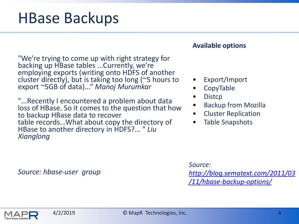 Hbase on mapr lohit vijayarenu mapr technologies inc ppt download