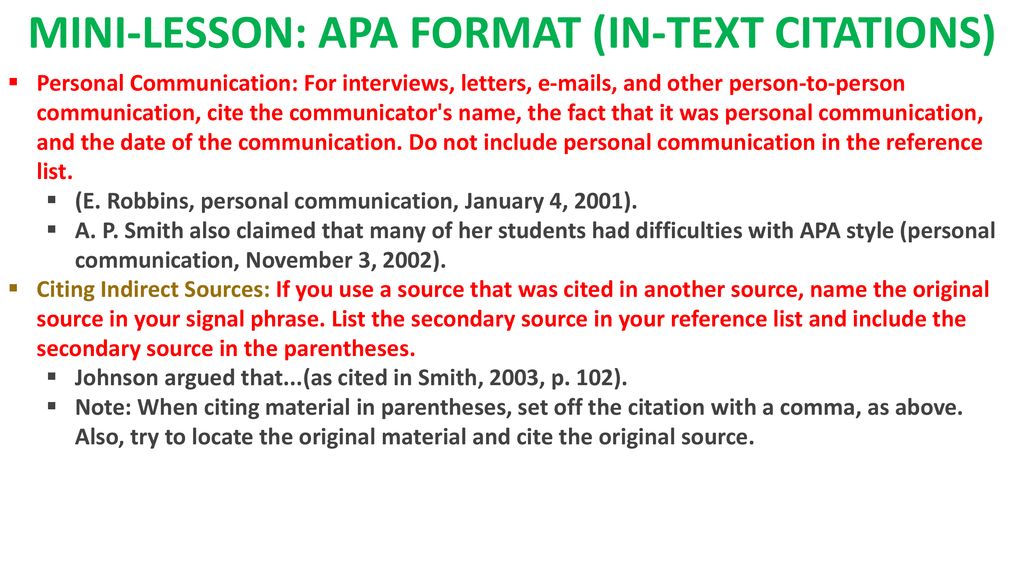 APA FORMATTING GUIDE. - ppt download