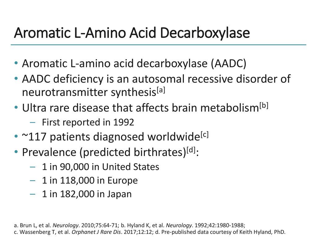 Aromatic L-Amino Acid Decarboxylase Deficiency - Symptoms, Causes,  Treatment