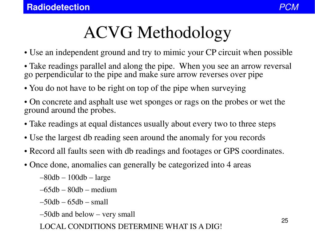 ACVG Methodology Radiodetection PCM