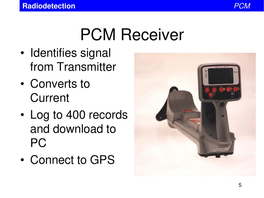 PCM Receiver Identifies signal from Transmitter Converts to Current