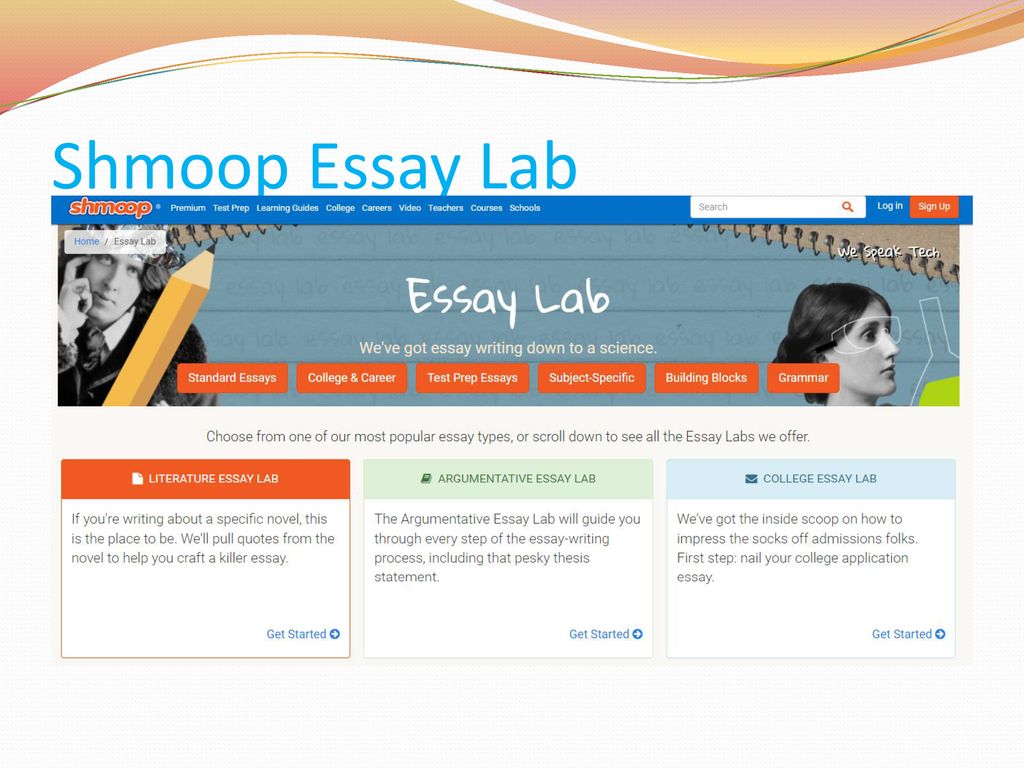 shmoop essay lab