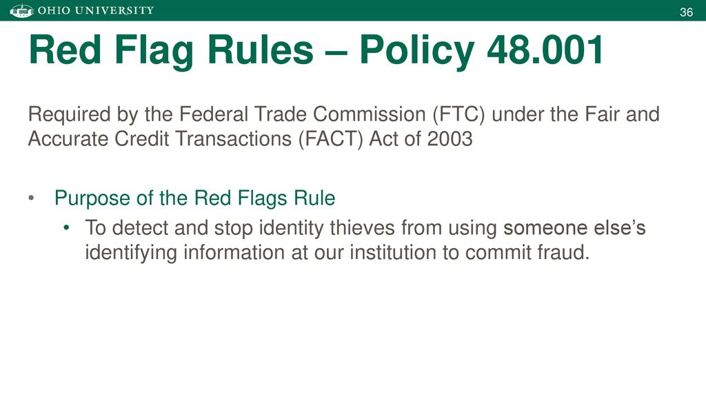 Red Flags Rule  Federal Trade Commission