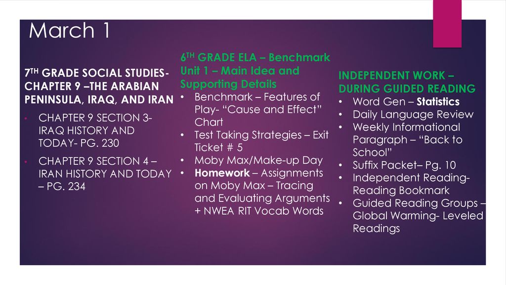 February 25 6TH GRADE ELA Benchmark Unit 1 Main Idea And Supporting february-25-6th-grade-ela-benchmark-unit-1-main-idea-and-supporting