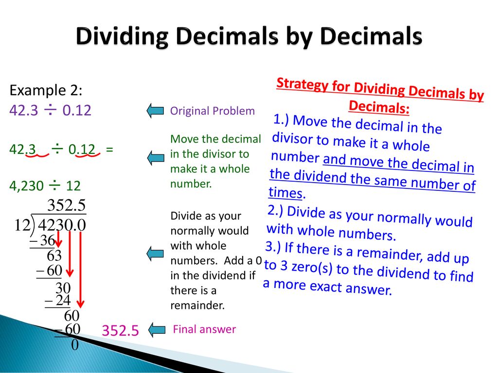 Dividing Decimals by Decimals - ppt download