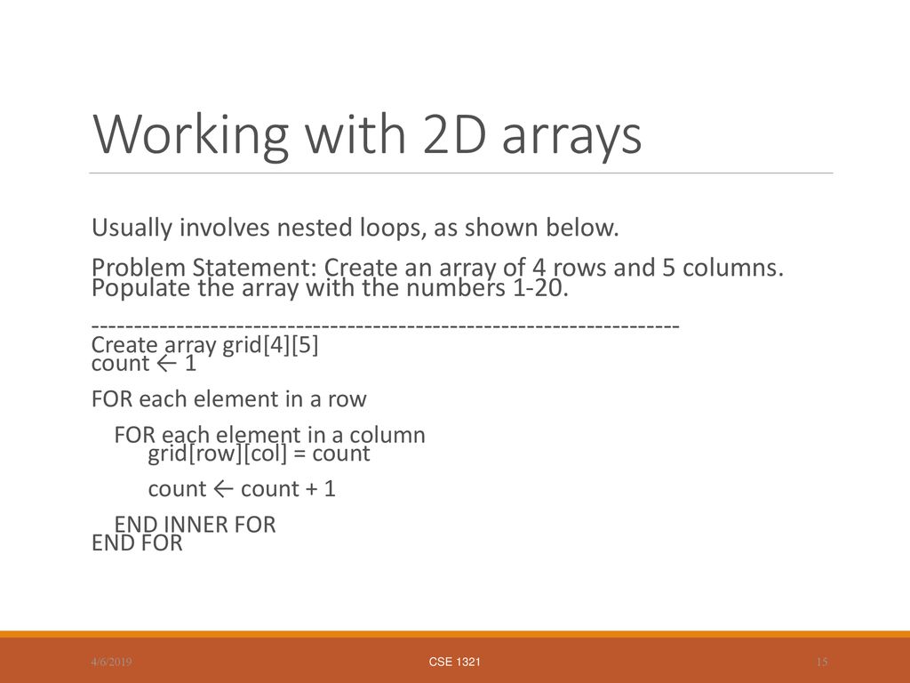 1D Arrays and Lots of Brackets - ppt download