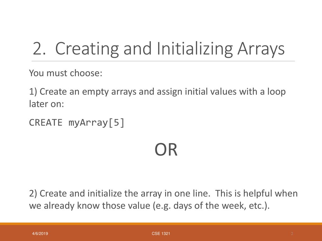 1D Arrays and Lots of Brackets - ppt download