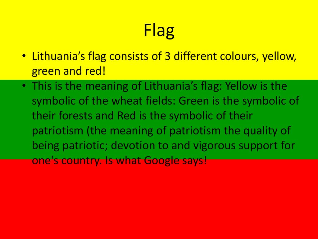 Flag of Lithuania, History, Colors, Symbols