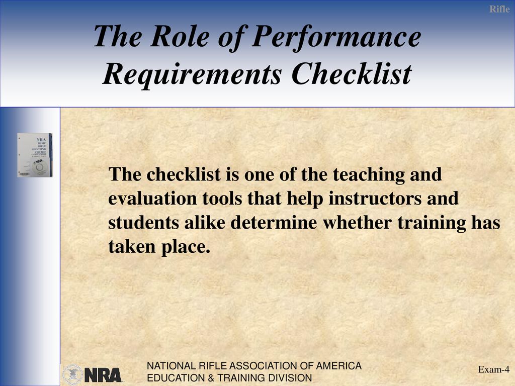 The Role of Performance Requirements Checklist