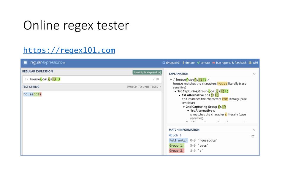 Online regex tester