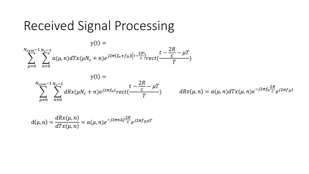 Application Of Time Frequency Analysis On Radar Signal Ppt Download