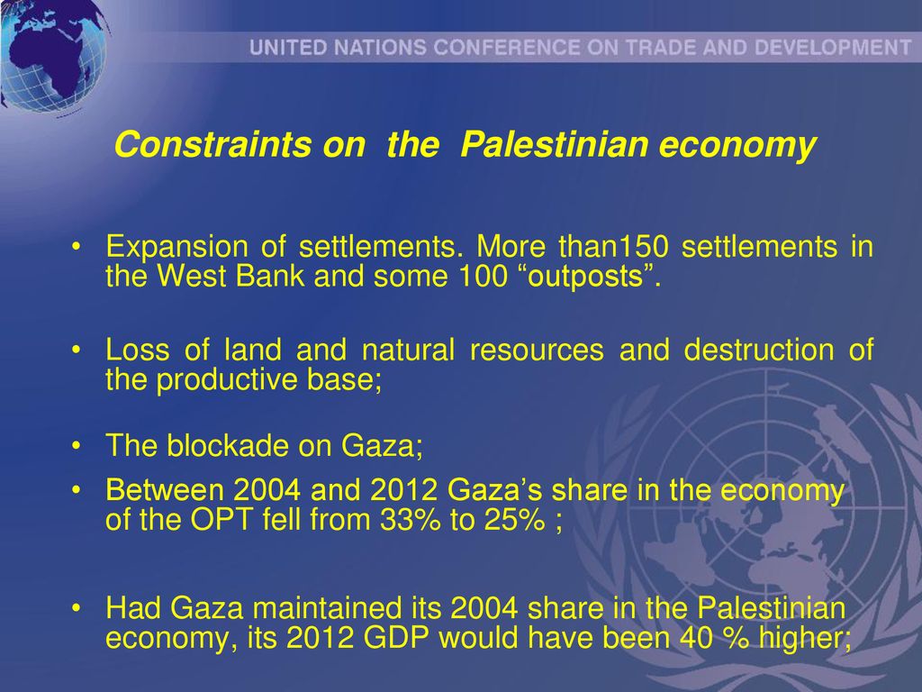 Constraints on the Palestinian economy
