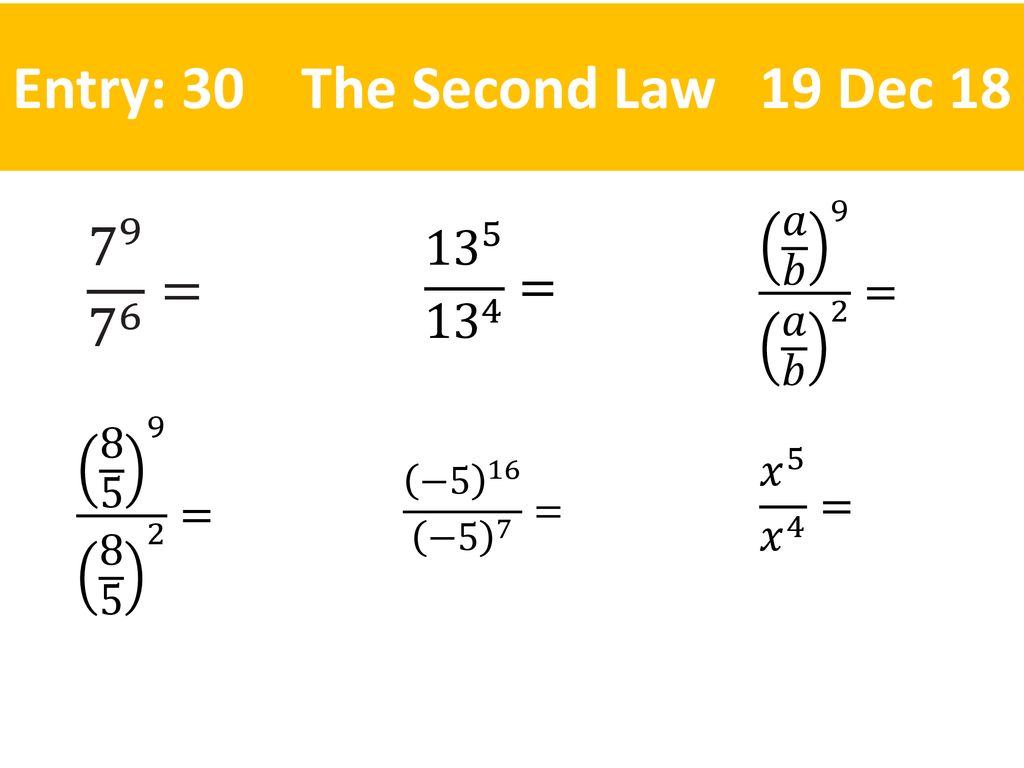 Entry: 30 The Second Law 19 Dec 18