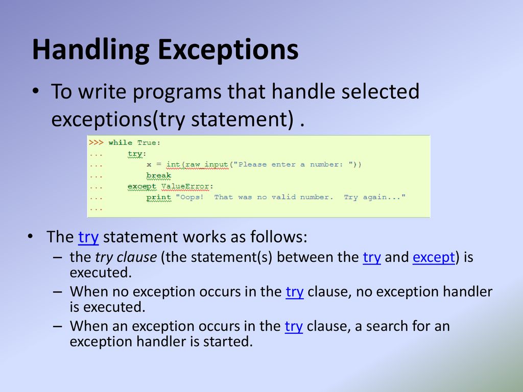 How to perform exception handling in Python