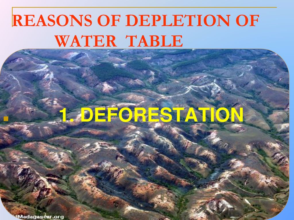 REASONS OF DEPLETION OF WATER TABLE