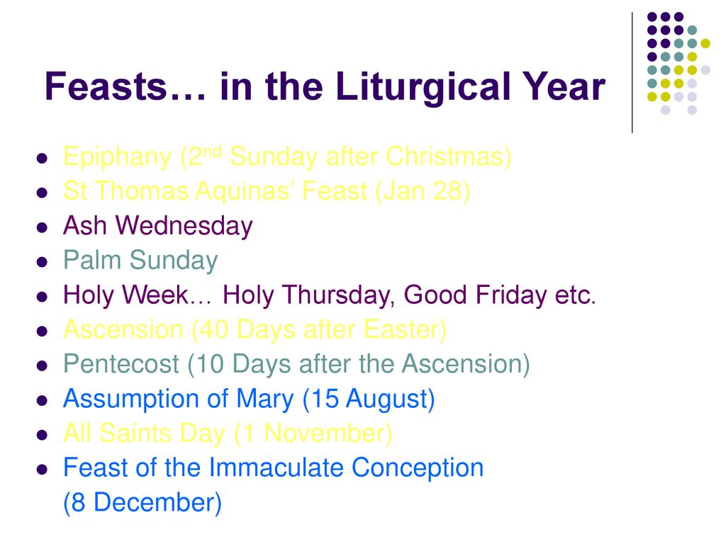 The Churches Year Liturgical Calendar. ppt download