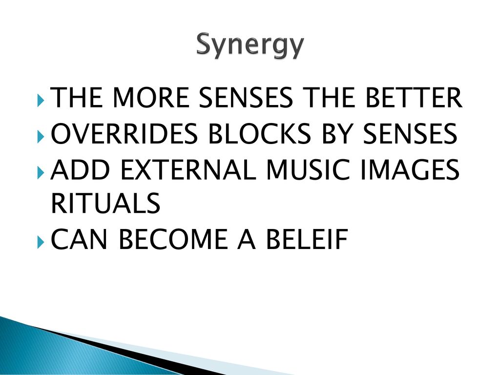 Synergy THE MORE SENSES THE BETTER OVERRIDES BLOCKS BY SENSES