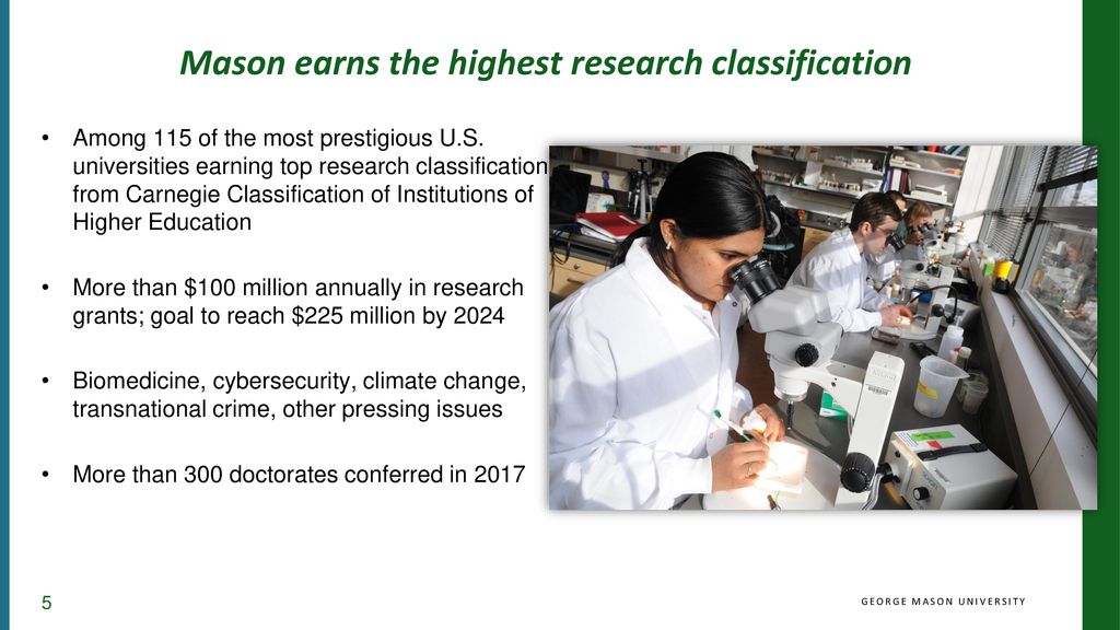 Mason earns the highest research classification
