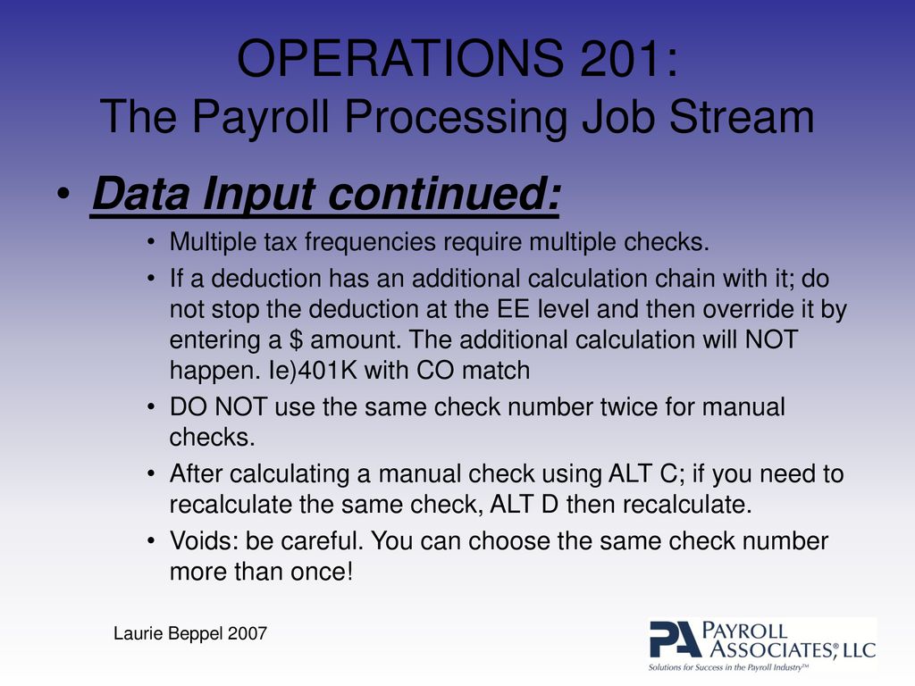 Operations 201 the payroll processing job stream ppt download