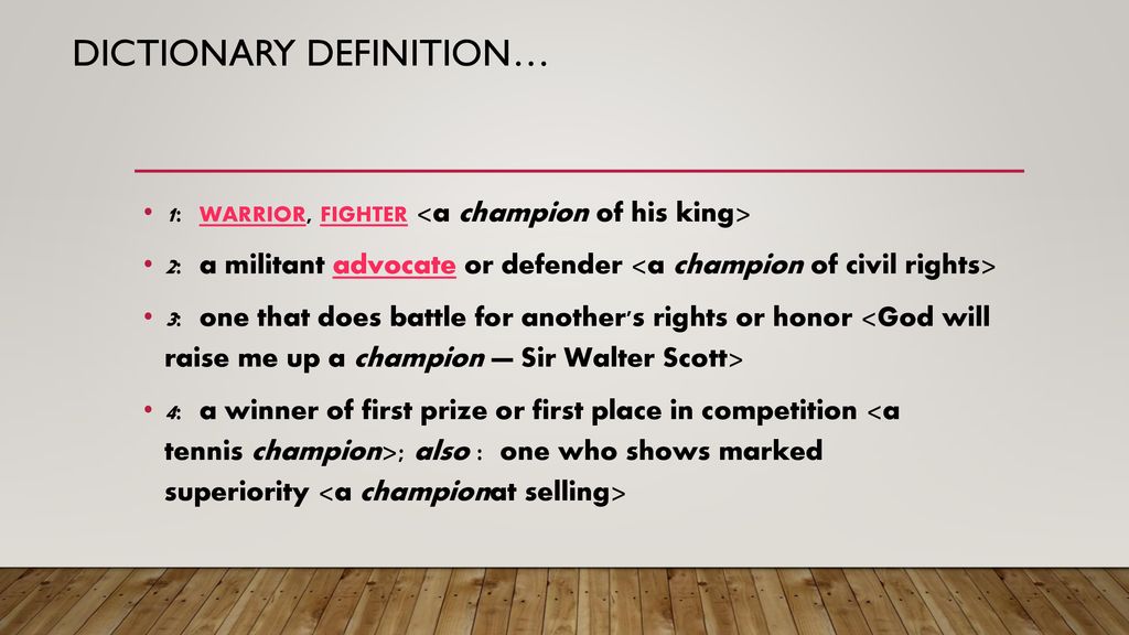To be a Champion. - ppt download