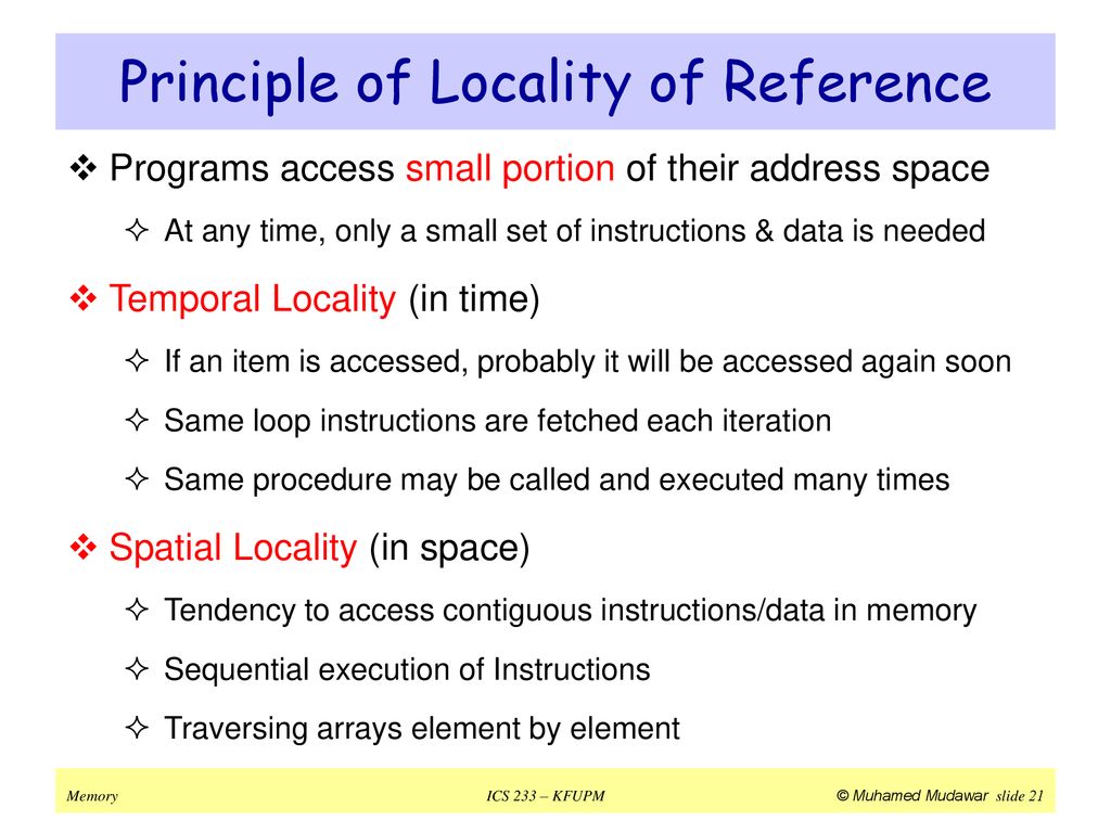 Principle of Locality of Reference
