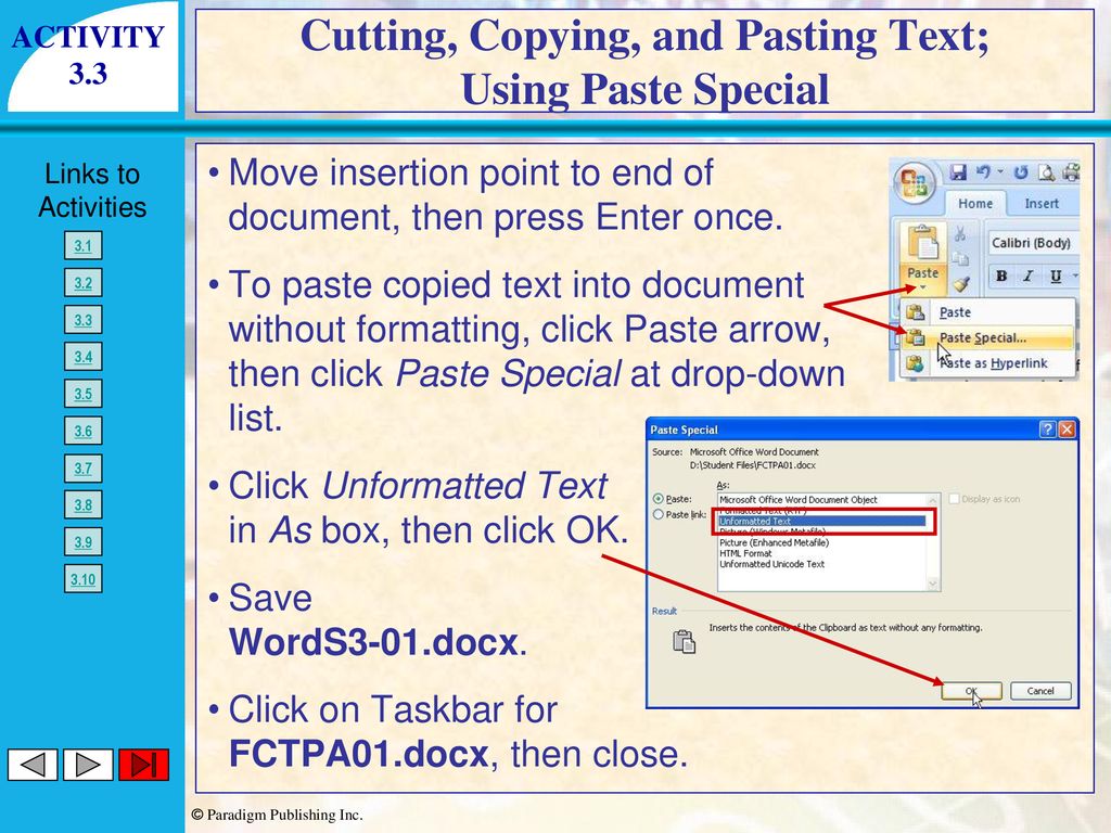 FORMATTING AND ENHANCING A DOCUMENT Section 3 - ppt download