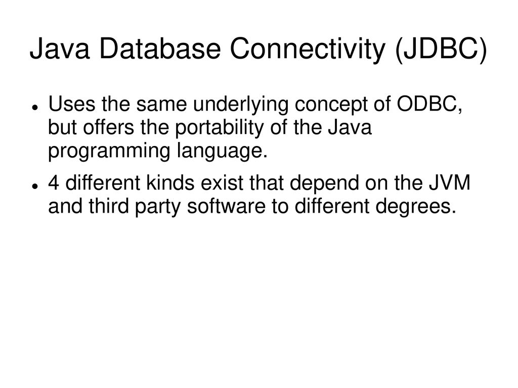 ODBC and JDBC. - ppt download