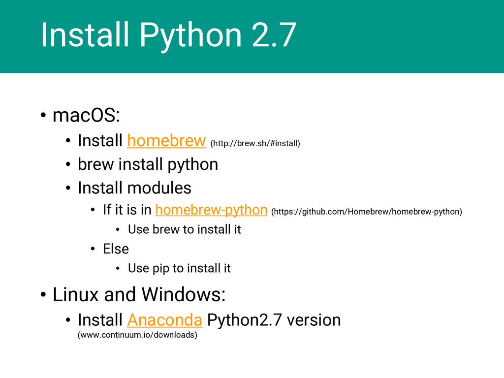 Homebrew Python 2.7
